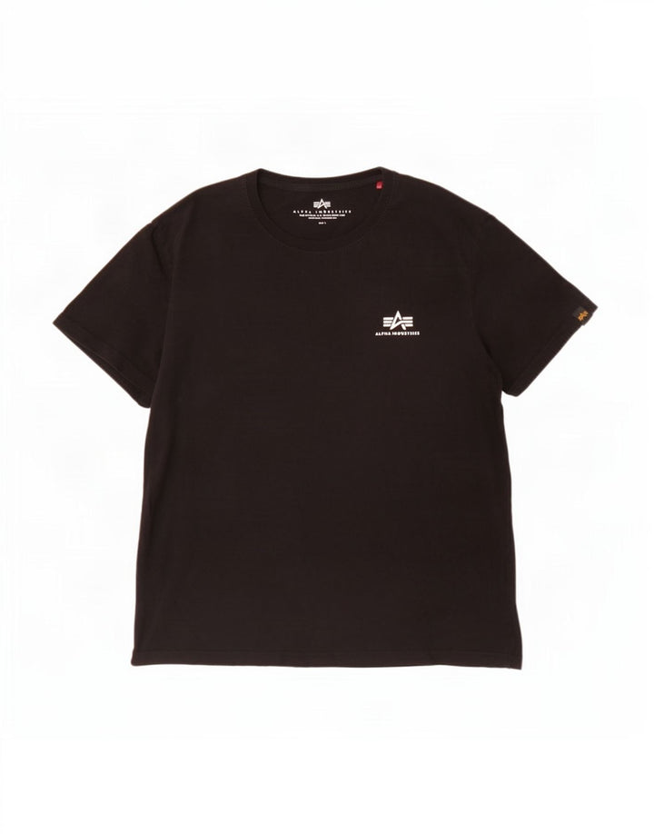 Alpha Industries Herren T-Shirt Top Large Schwarz Baumwolle