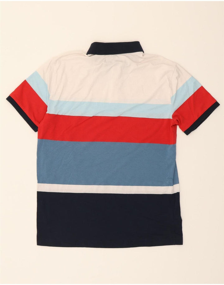 PENGUIN Mens Polo Shirt Small Multicoloured Striped Cotton Vintage Penguin and Second-Hand Penguin from Messina Hembry 