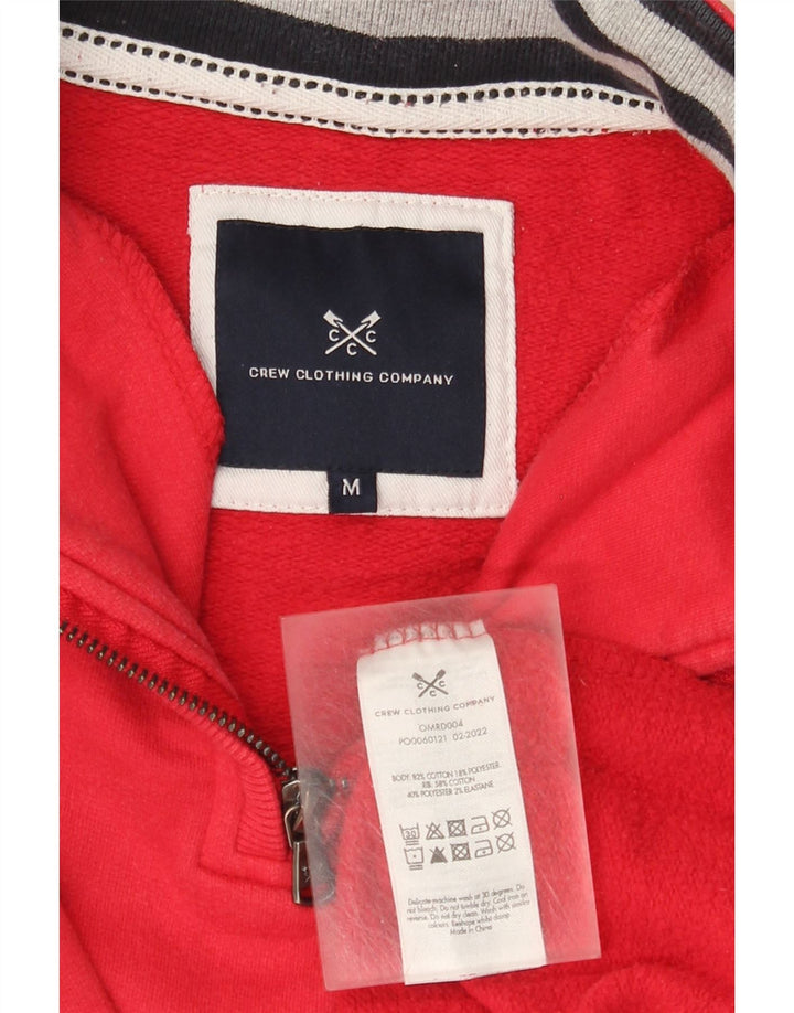 Crew Clothing Herren-Sweatshirt mit Reißverschluss am Hals, mittelrote Baumwolle