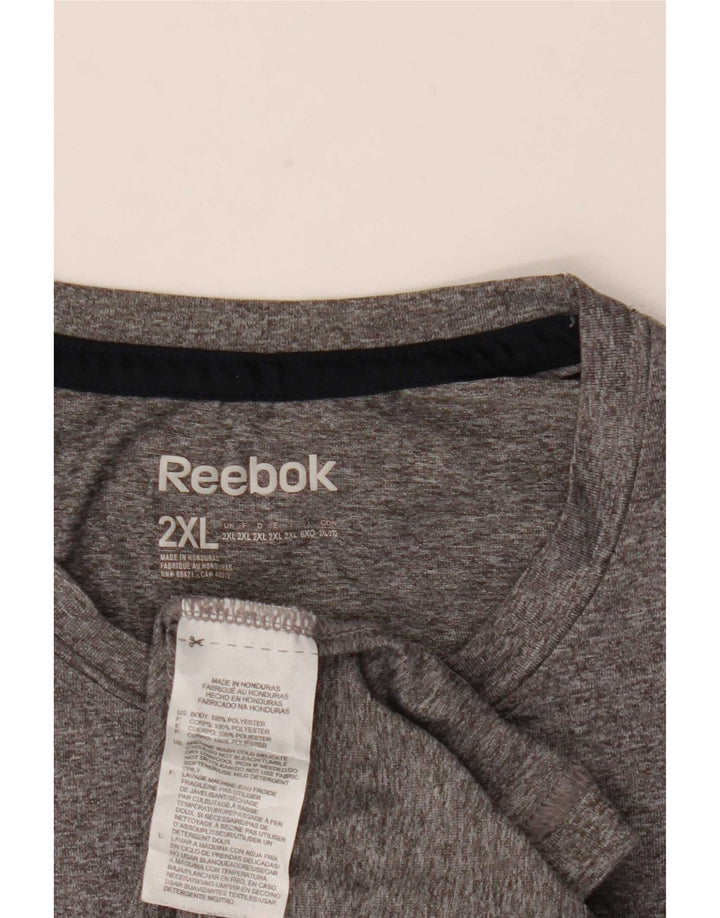 Reebok Herren T-Shirt Top 2XL Grau geflecktes Polyester