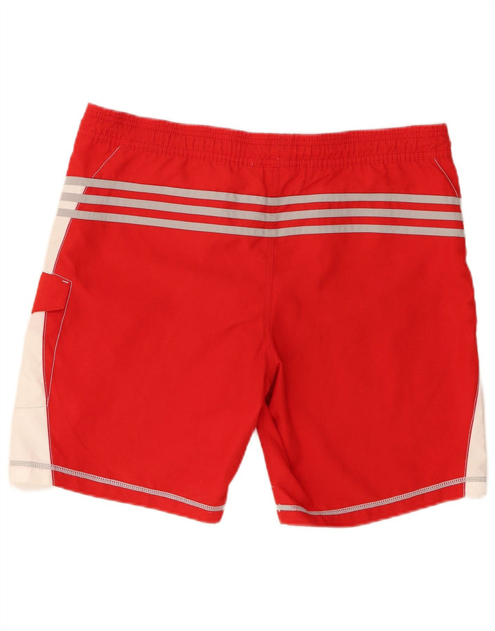 Adidas Herren Badeshorts mit Grafik, Größe S, Rot, Farbblock-Polyester