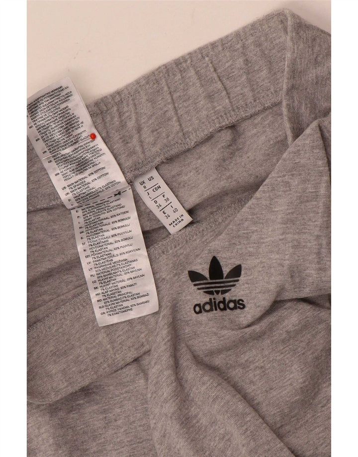 Adidas Damen Graphic Leggings UK 8 Small Graue Baumwolle