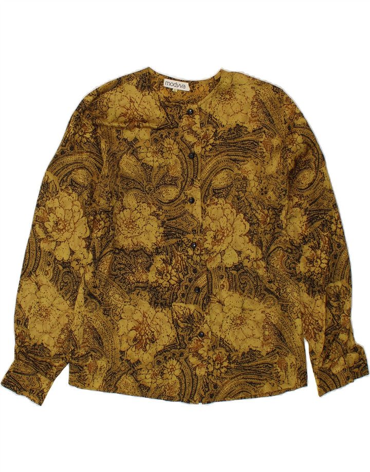 MODYVA Womens Shirt Blouse IT 42 Medium Beige Floral Vintage Modyva and Second-Hand Modyva from Messina Hembry 