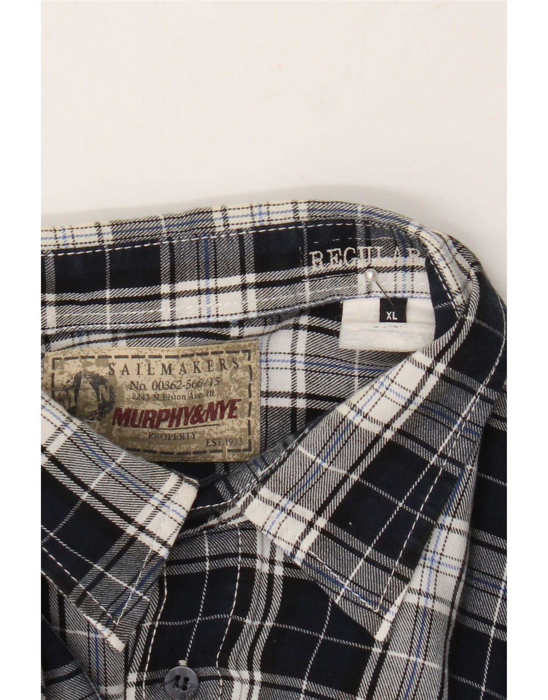 Murphy & Nye Herren Flanellhemd XL Marineblau kariert