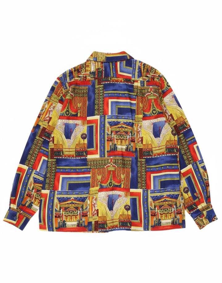 VINTAGE Damen Hemd mit abstraktem Muster UK 18 XL Mehrfarbig