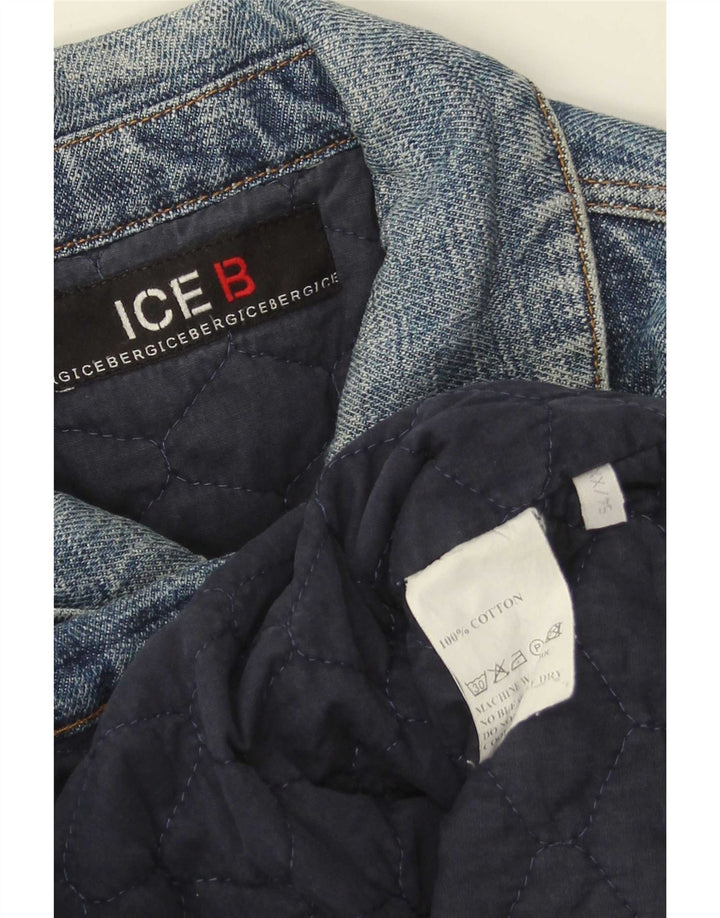 Iceberg Herren Jeansjacke IT 54 2XL Blaue Baumwolle