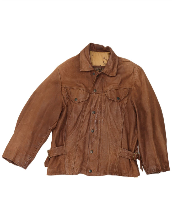 Vintage Herren Lederjacke UK 38 Mittelbraun