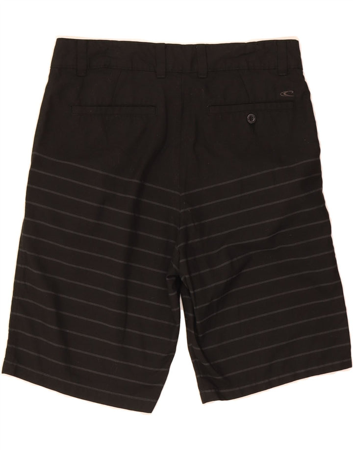 O'NEILL Mens Chino Shorts W32 Medium  Black Striped Polyester Vintage O'Neill and Second-Hand O'Neill from Messina Hembry 