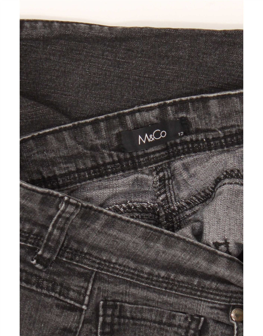 M&Co Damen Straight Jeans UK 12 Medium W30 L30 Grau