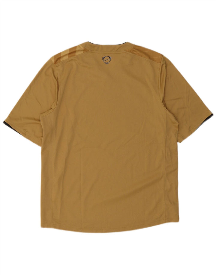 Nike Herren T-Shirt Top UK 39/41 Mittelbraun gestreift Polyester