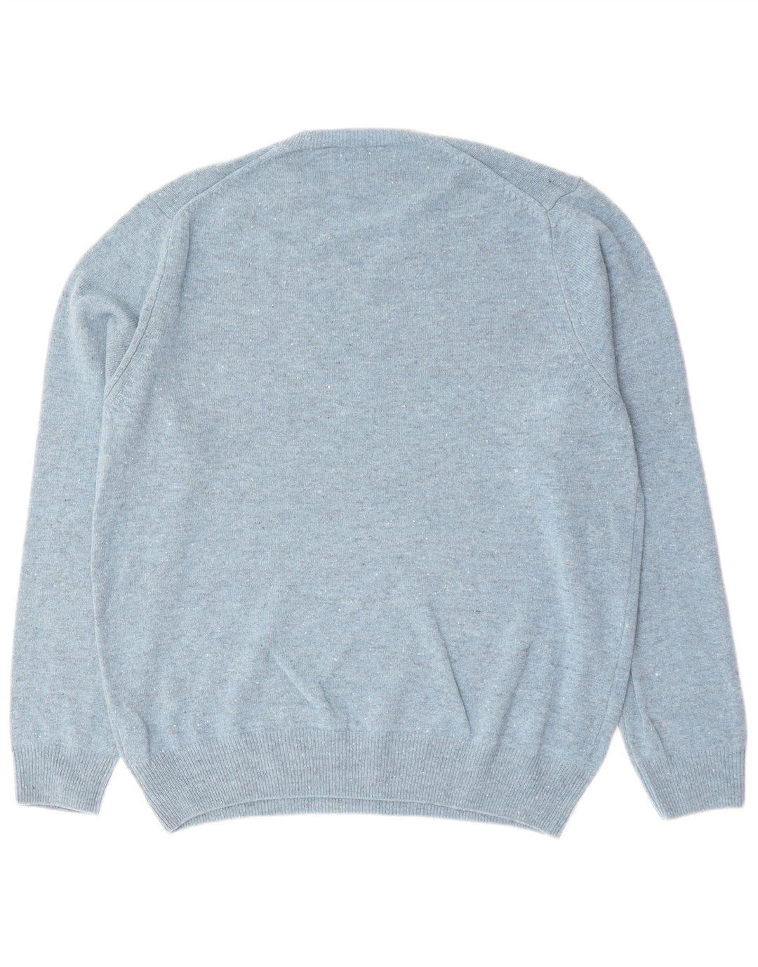 Marks & Spencer Herren-Pullover mit V-Ausschnitt, XL, blau gefleckte Lammwolle