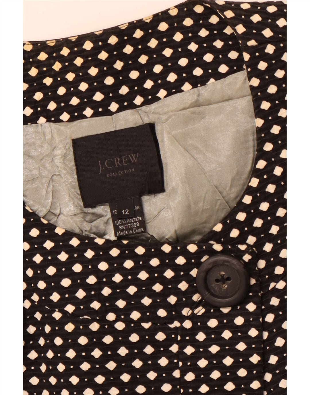 J. CREW Damen-Blazerjacke mit 1 Knopf, US 12, groß, schwarz gefleckt