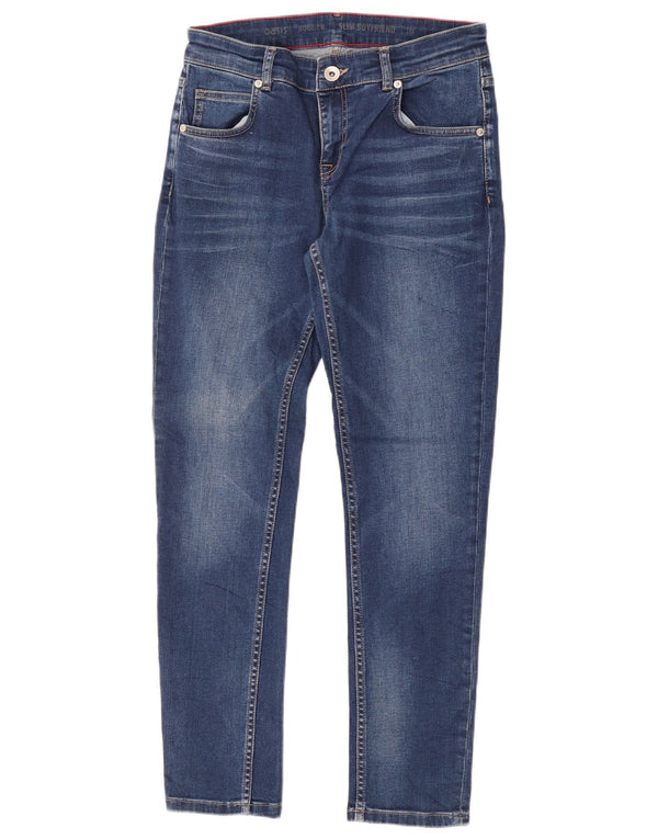 Oasis Damen Boyfriend Slim Jeans UK 10 Small W26 L30 Blaue Baumwolle