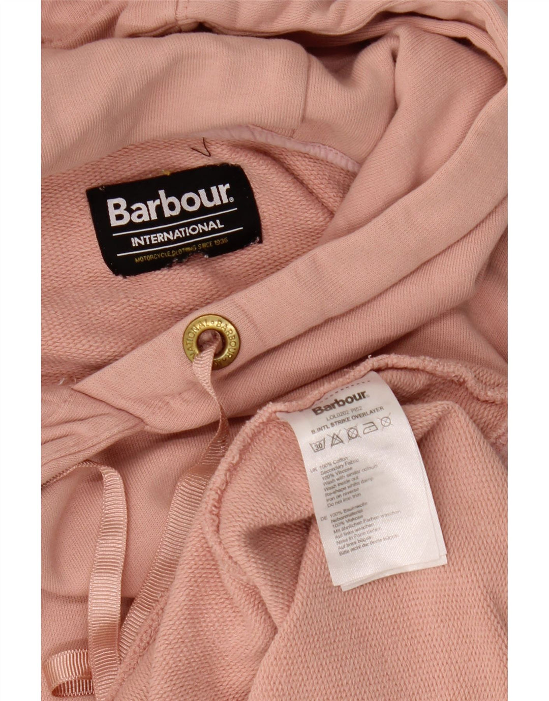 BARBOUR Damen Kapuzenpullover UK 12 Mittelrosa Baumwolle