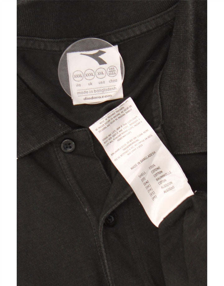Diadora Herren Poloshirt 3XL Schwarz Baumwolle
