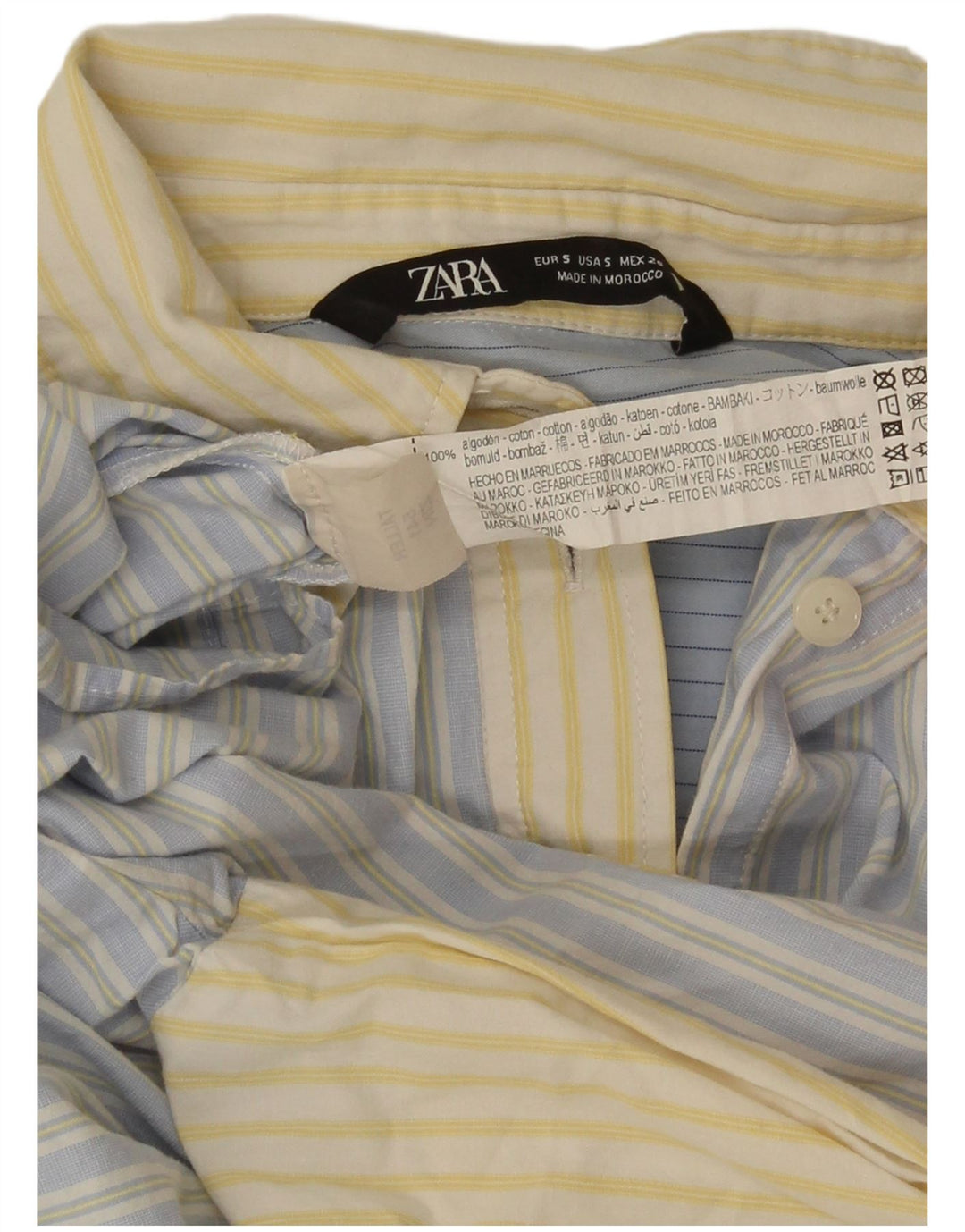 Zara Damen-Oversize-Hemd, UK 10, klein, blau gestreift, Baumwolle