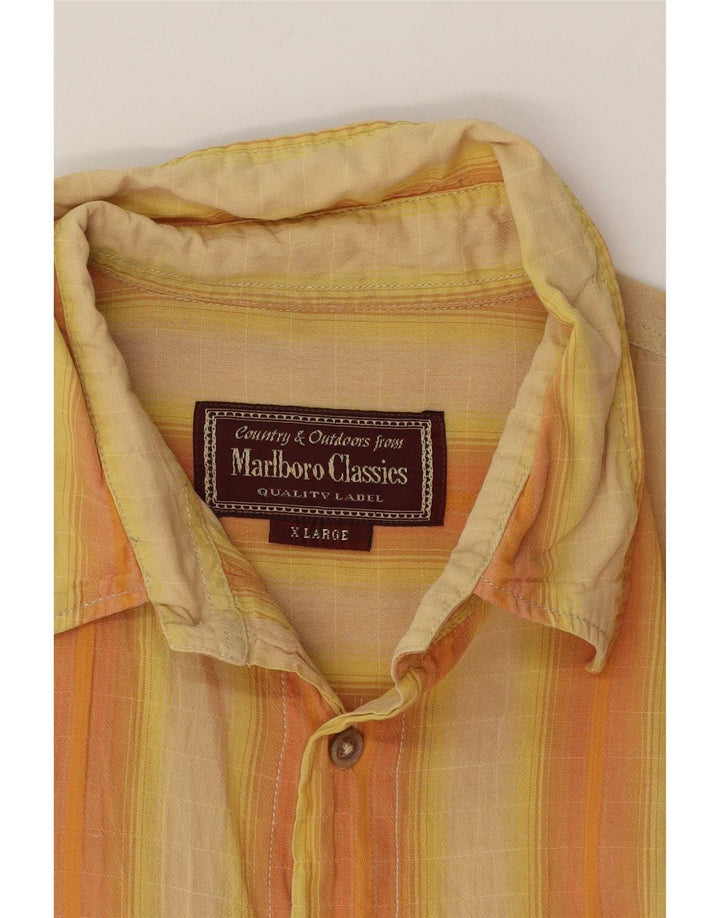 Marlboro Classics Herrenhemd XL Orange gestreift