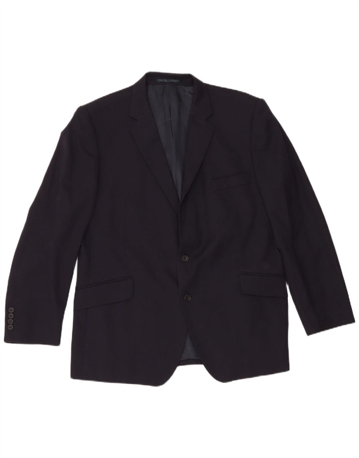 Gieves & Hawkes Herren-Blazer mit 2 Knöpfen, UK 46 3XL, marineblaue Wolle