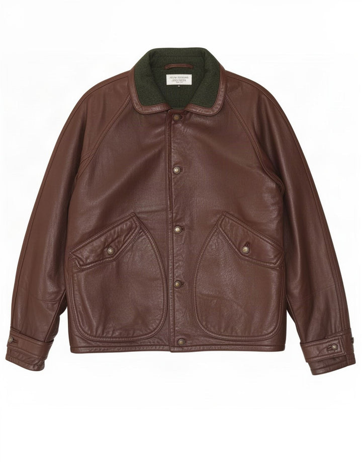 Nazareno Gabrielli Herren Lederjacke IT 50 Large Braun