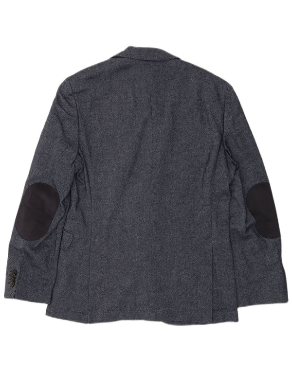 HUGO BOSS Mens 2 Button Blazer Jacket EU 46 Small Navy Blue Wool