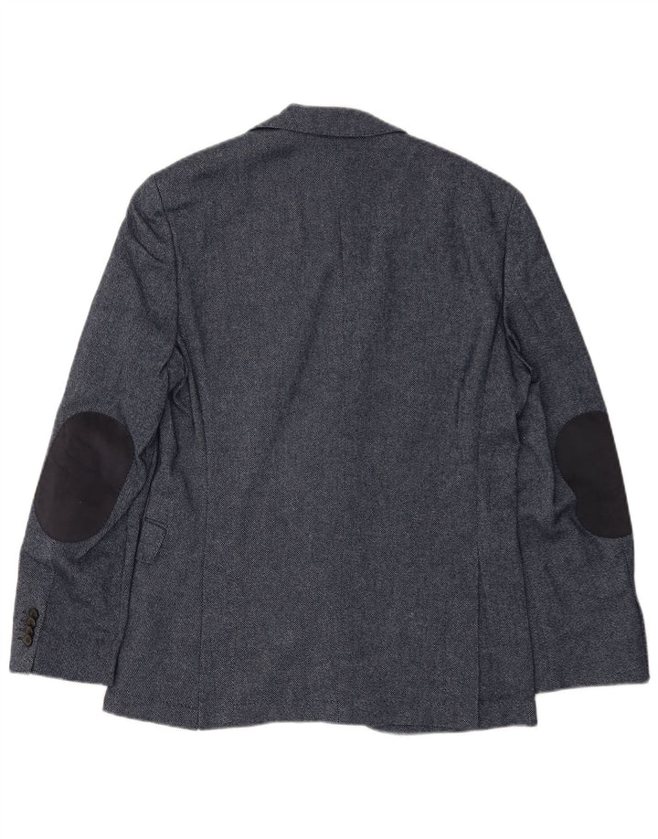 HUGO BOSS Herren 2-Knopf-Blazerjacke EU 46 Kleine marineblaue Wolle