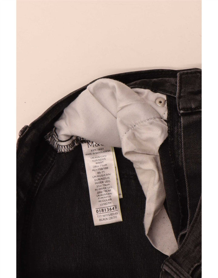 Marks & Spencer Herren Slim Jeans W28 L31 Schwarze Baumwolle