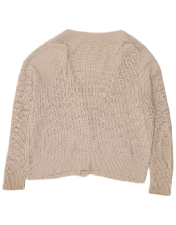 John Lewis Damen-Strickjacke in Übergröße, Gr. 16, Größe L, cremefarbene Baumwolle