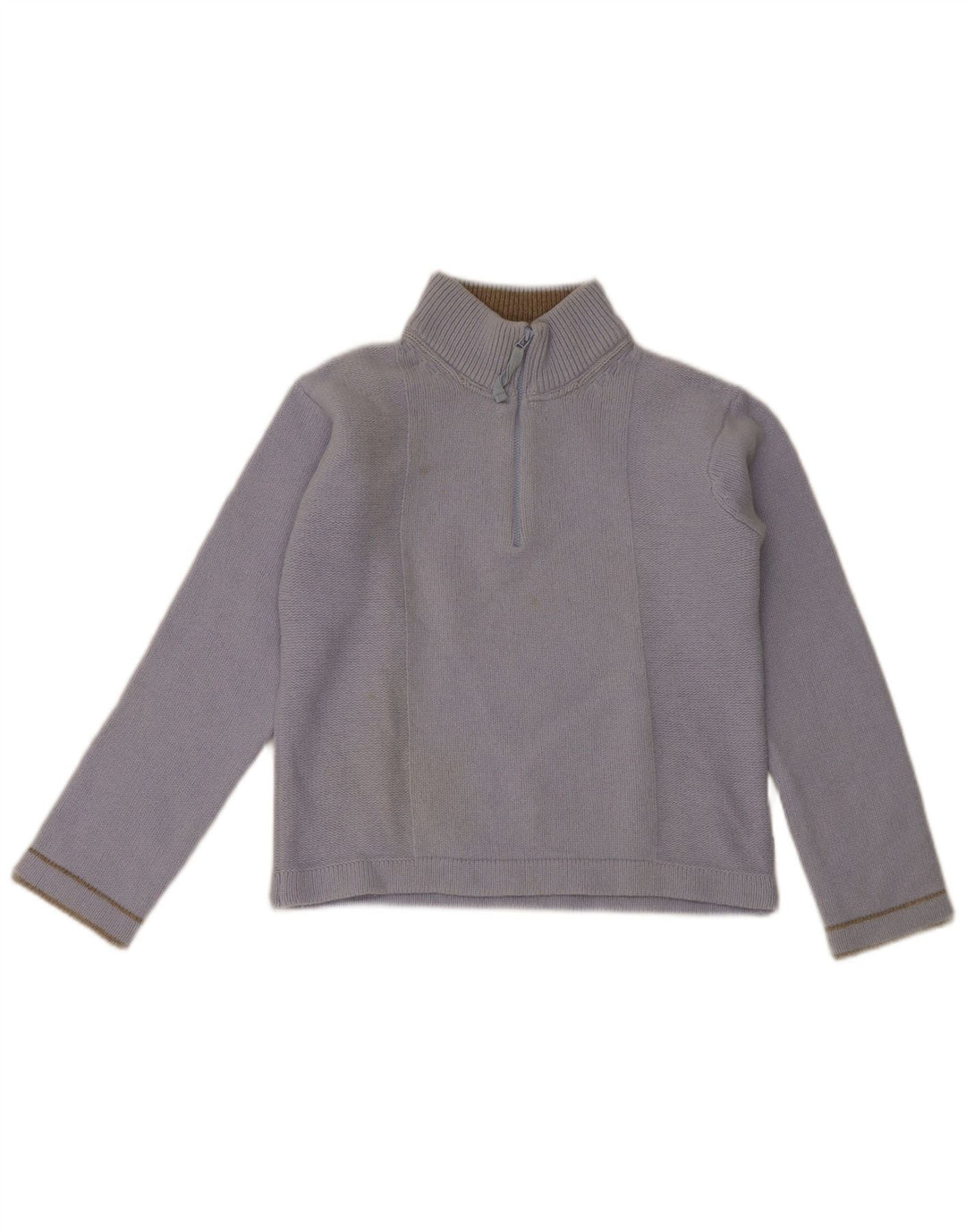 Armani Jeans Damen Crop Zip Neck Pullover Pullover IT 42 Mittelblaue Wolle