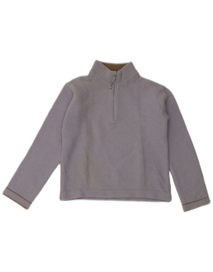 Armani Jeans Damen Crop Zip Neck Pullover Pullover IT 42 Mittelblaue Wolle