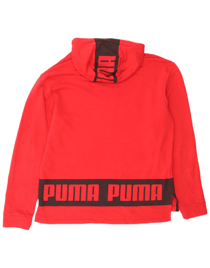PUMA Herren-Kapuzenpullover mit Grafik, groß, rot, Farbblock