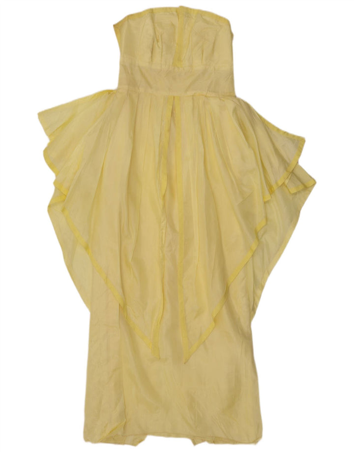 Murek Damen Asymmetrisches trägerloses Kleid EU 38 Mittelgelbes Acetat