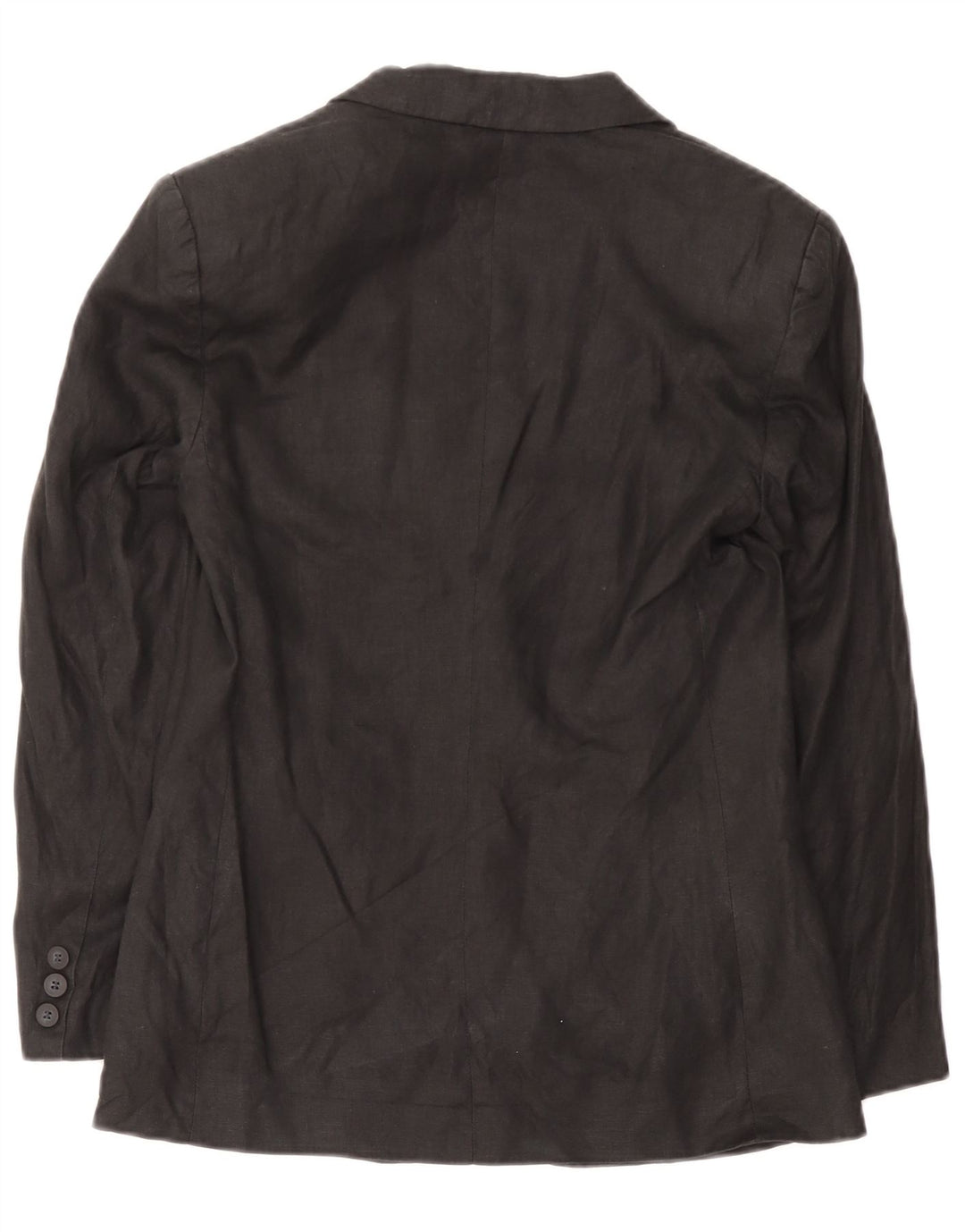 Benetton Damen 2-Knopf-Blazerjacke IT 40 Small Schwarzes Leinen