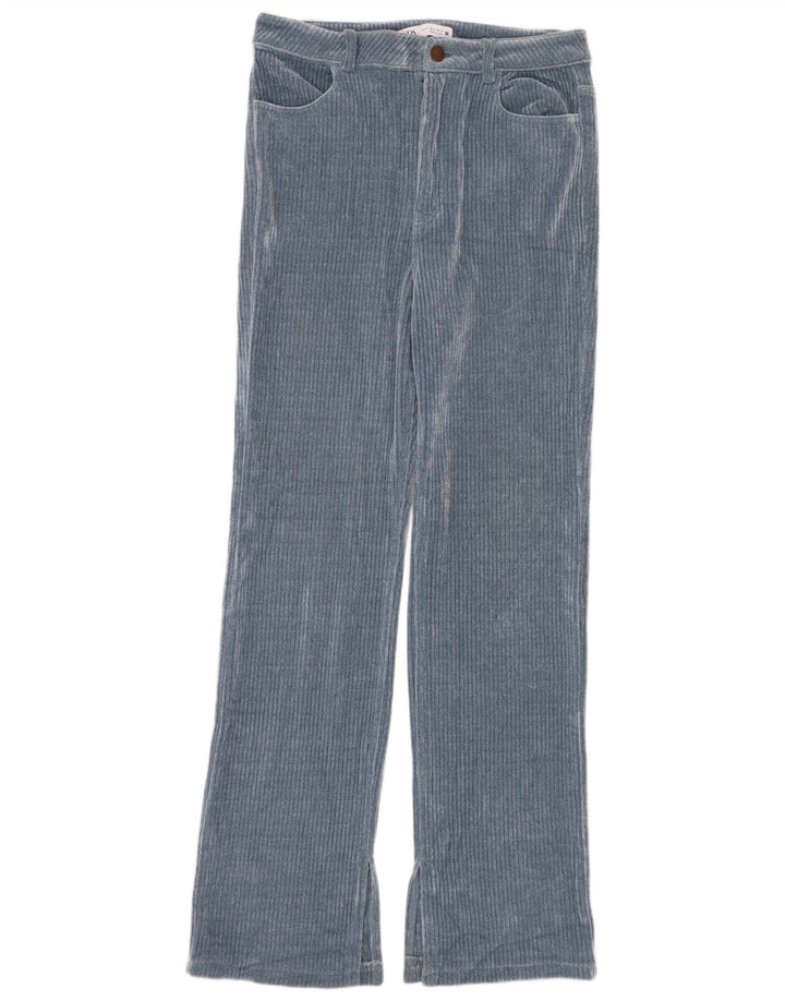 Gerade Cordhose für Damen von Zara, EU 40, Mittel W30 L30, Blau, Polyester