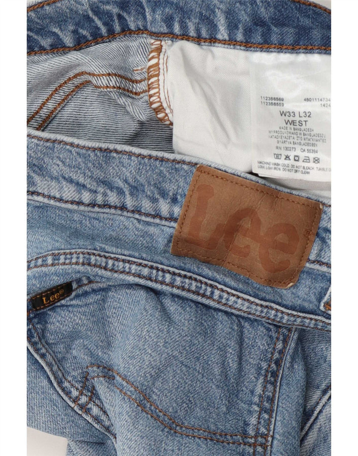 Lee Herren West Straight Jeans W33 L32 Blaue Baumwolle