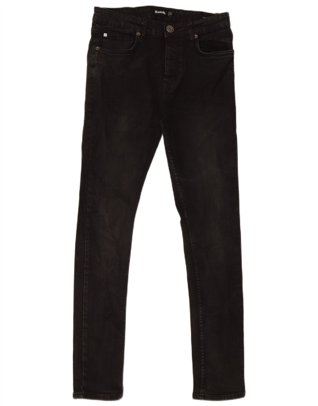 Bench Herren Skinny Jeans W32 L32 Schwarze Baumwolle
