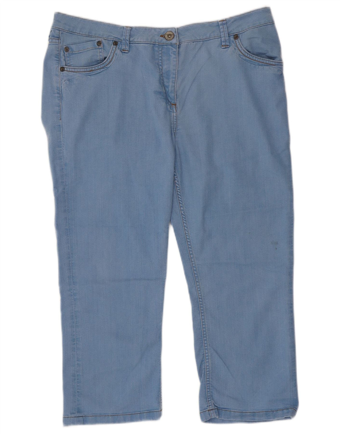 FAT FACE Damen-Cropped-Jeans UK 18 XL W36 L22 Blaue Baumwolle