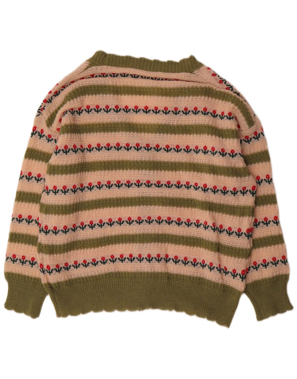 Shein Damen-Strickjacke in Übergröße, Gr. 18, XL, grün gestreift, Polyester