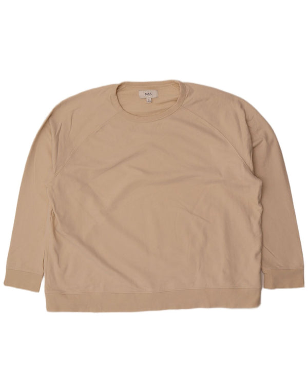 Marks & Spencer Damen Sweatshirt Pullover UK 22 3XL Beige Baumwolle