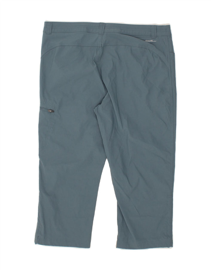 EDDIE BAUER Damen Capri-Cargohose US 12 Large W36 L21 Blaues Nylon