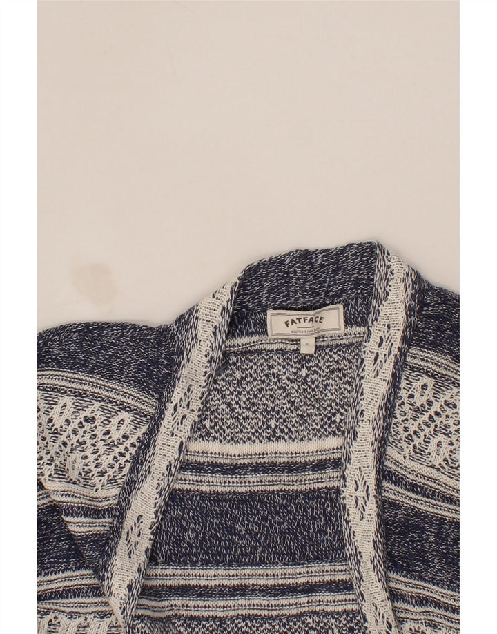 FAT FACE Womens Oversized Cardigan Sweater UK 10 Small Blue Fair Isle Vintage Fat Face and Second-Hand Fat Face from Messina Hembry 