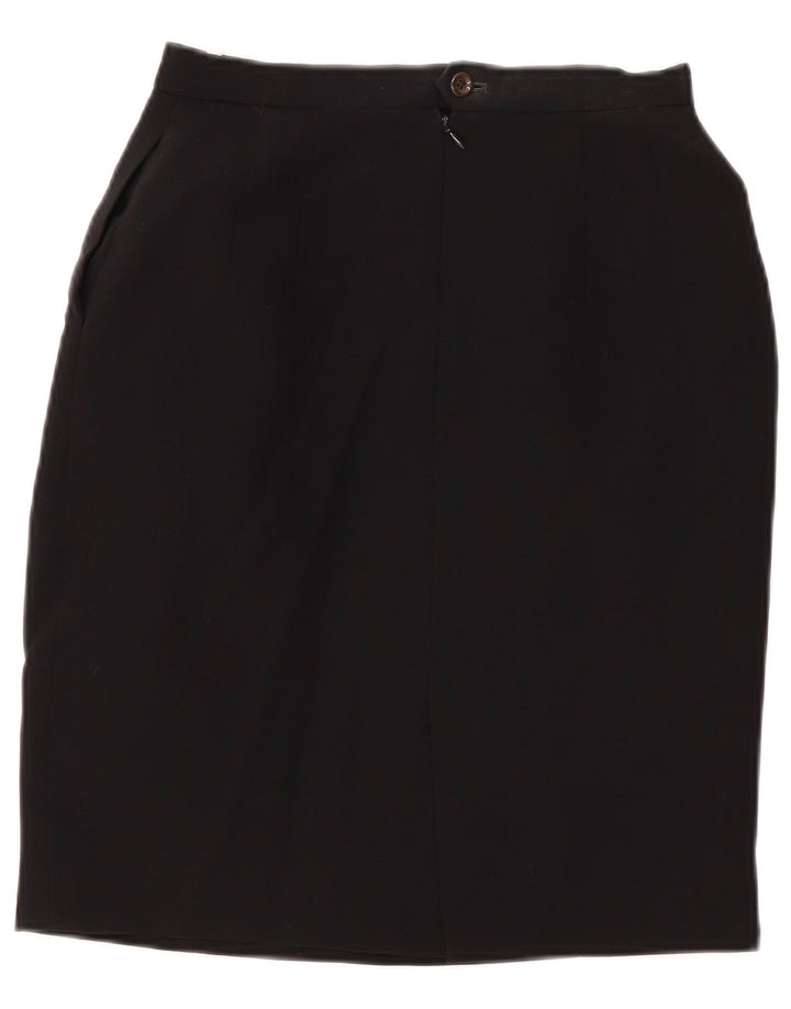 Vintage Damen Bleistiftrock W28 Mittelschwarze Wolle