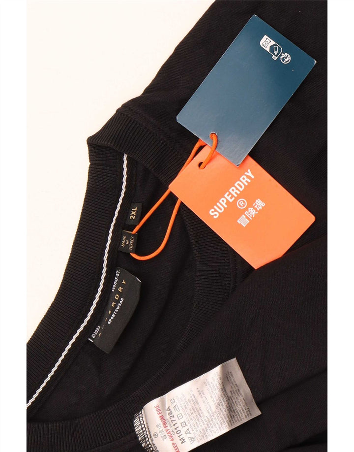 Superdry Herren T-Shirt Top 2XL Schwarz Baumwolle