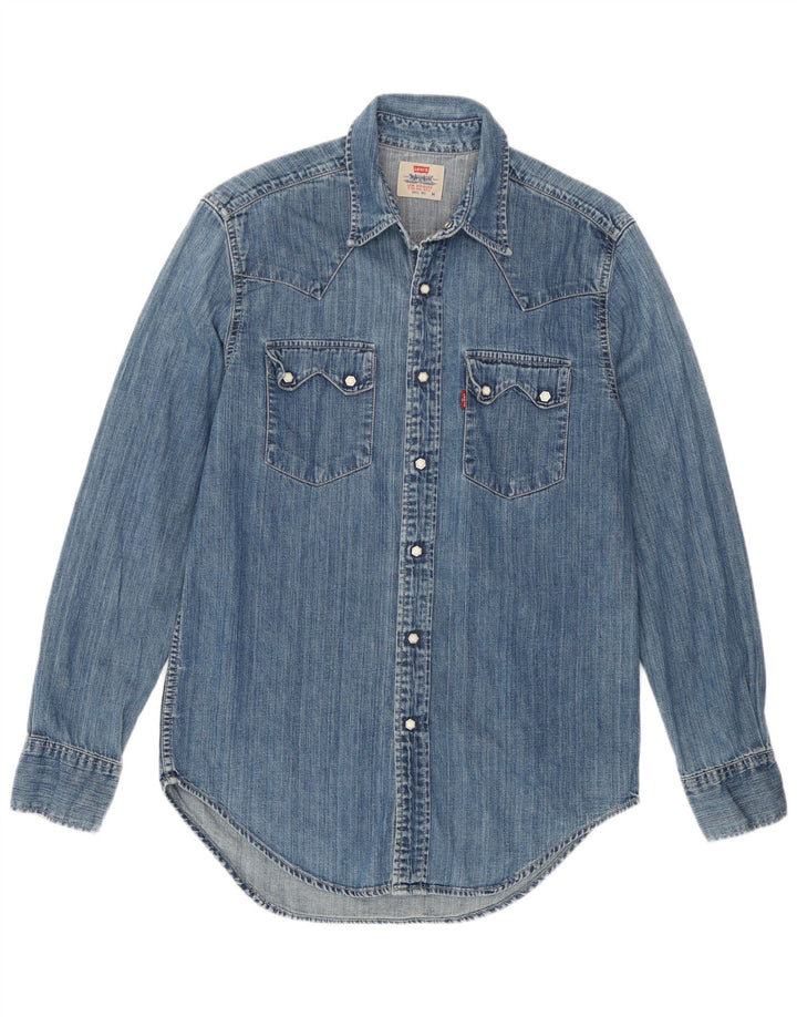 Levi's Herren-Jeanshemd aus mittelblauer Baumwolle