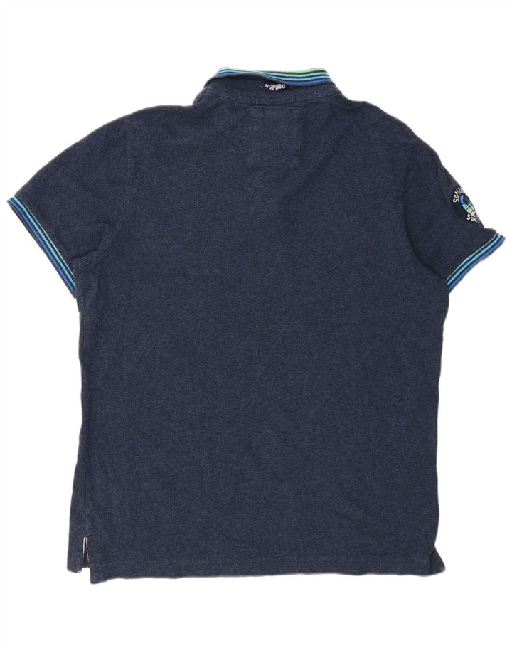 SUPERDRY Herren-Poloshirt mit Grafik, 2XL, Marineblau