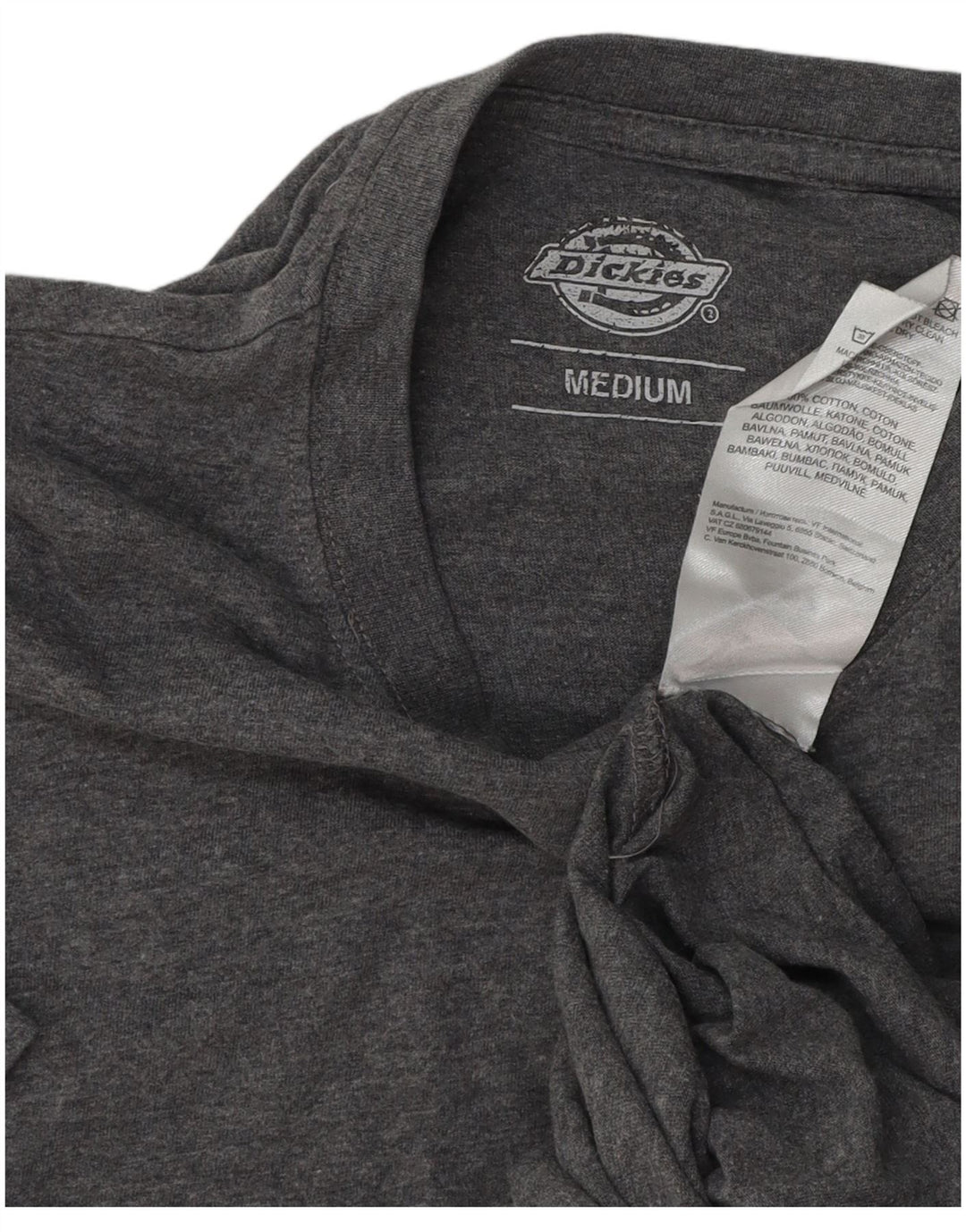Dickies Herren-T-Shirt-Oberteil aus mittelgrauer Baumwolle