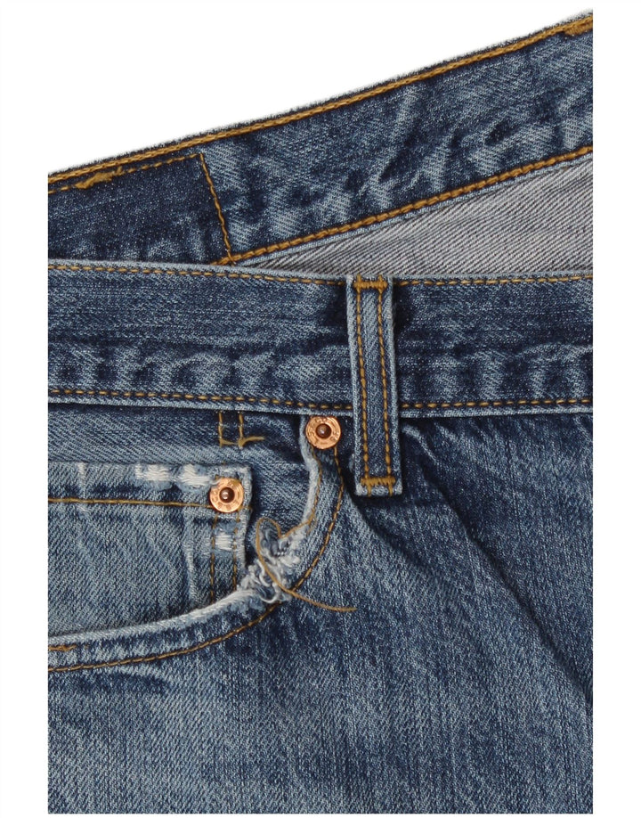 Levi's Herren 501 Distressed Straight Jeans W36 L30 Blaue Baumwolle