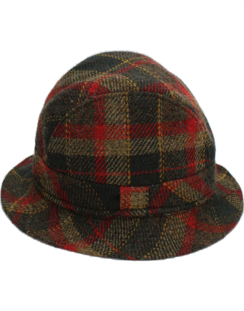 AVOCA Mens Homburg Hat Small Green Plaid New Wool Classic Vintage Avoca and Second-Hand Avoca from Messina Hembry 