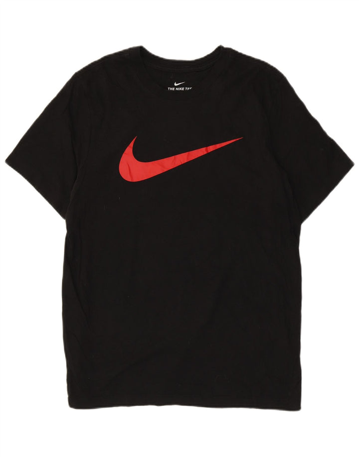 Nike Herren-T-Shirt mit Grafik, mittelgroß, schwarze Baumwolle