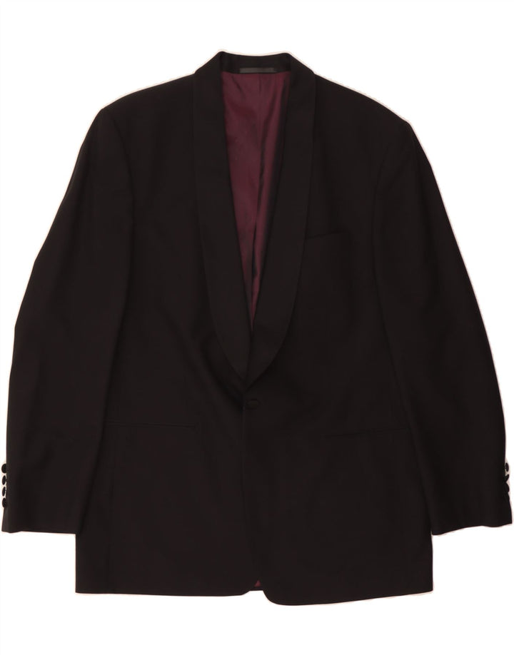 GILBERTO Mens 1 Button Blazer Jacket IT 54 2XL Black New Wool Vintage Gilberto and Second-Hand Gilberto from Messina Hembry 