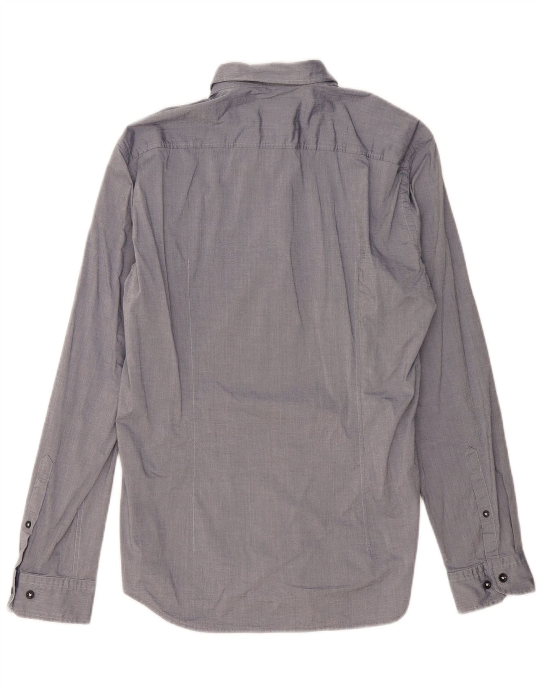 HUGO BOSS Herren-Hemd mit normaler Passform, mittelmarineblaue Baumwolle